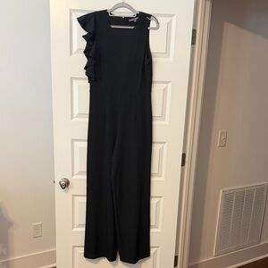 julia jordan Black One-Shoulder Ruffle Jumpsuit